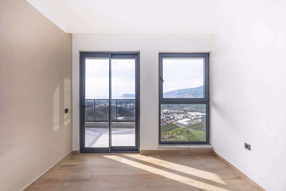 Buy Apartment Alanya – Küçüker Tower 1+1 Sea View Luxury (13) Modern living room Alanya 1+1 apartment