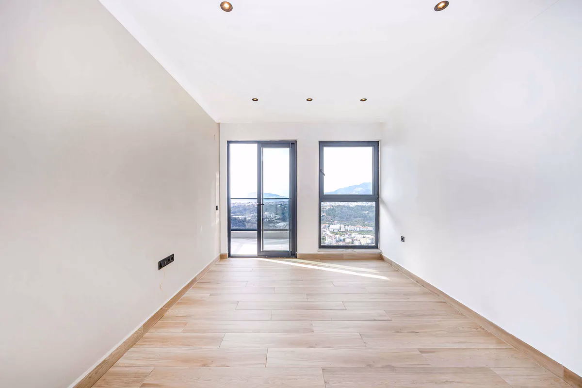 Buy Apartment Alanya – Küçüker Tower 1+1 Sea View Luxury (16) Modern living room Alanya 1+1 apartment