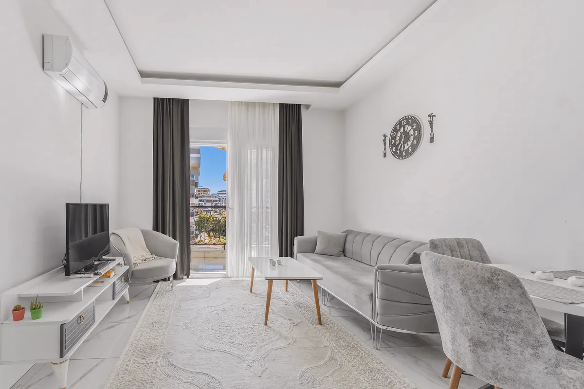 Buy Apartment Mahmutlar Alanya — Furnished 1+1 in Best Life 8 (10) Furnished open-plan living room in Best Life 8 Mahmutlar