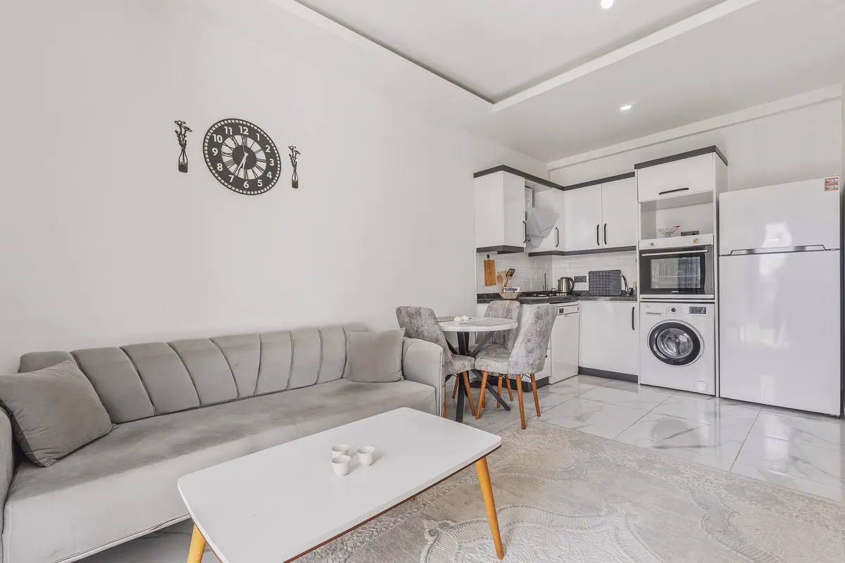 Buy Apartment Mahmutlar Alanya — Furnished 1+1 in Best Life 8 (9) Open American kitchen in furnished apartment Mahmutlar Alanya