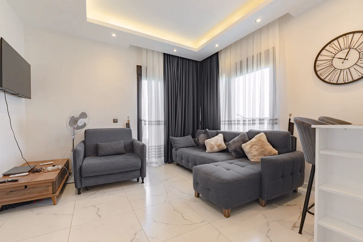 Buy Apartment Mahmutlar Furnished Arcadia Residence (6) Modern furnished living room Mahmutlar