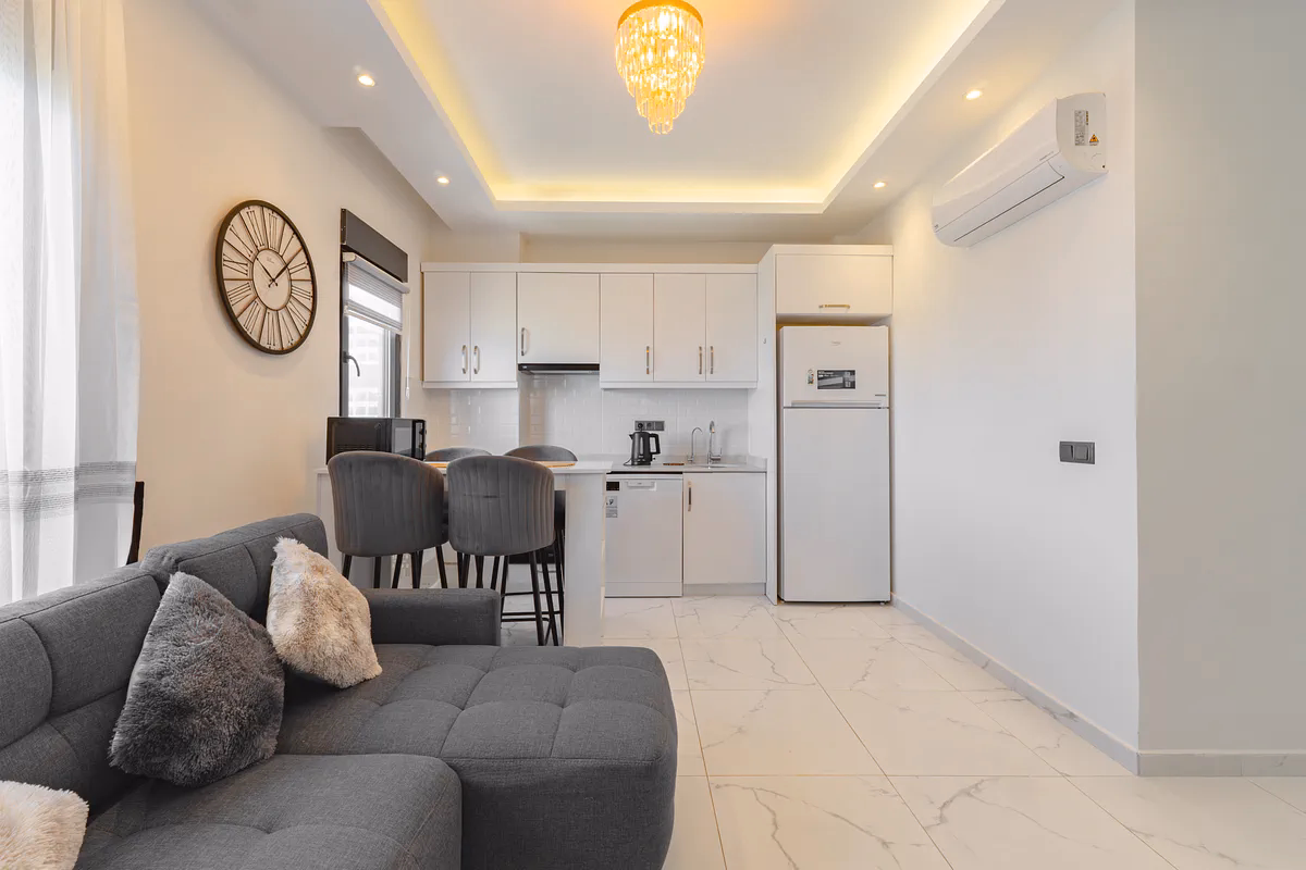 Buy Apartment Mahmutlar Furnished Arcadia Residence (8) Modern furnished living room Mahmutlar