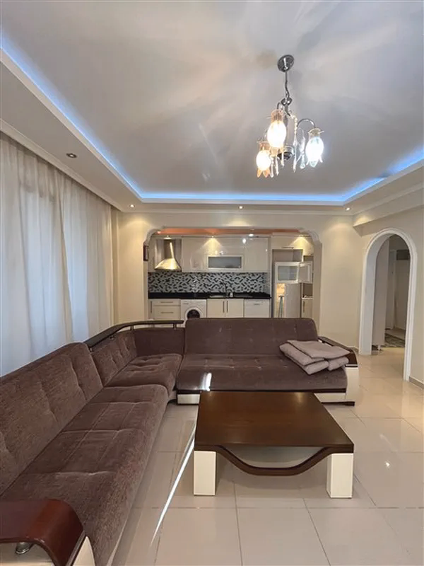 Buy Apartment in Alanya Turkey Furnished 2+1 Apartment in Oba Lake Residence (6) Modern furnished living room in Oba Lake Residence Alanya