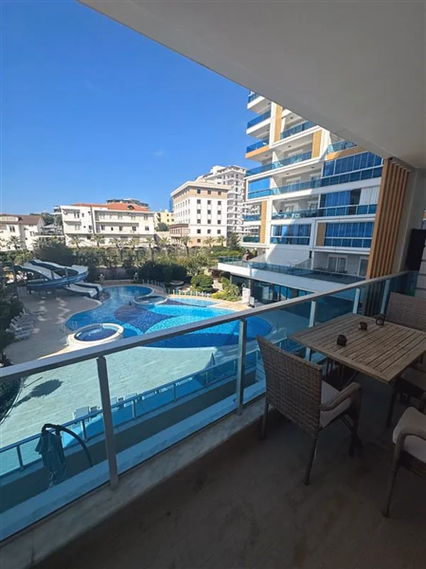 Buy Apartment in Alanya Turkey – Furnished 1+1 Apartment in Nordic Life Residence, Tosmur (17) Balcony of apartment near the sea in Alanya