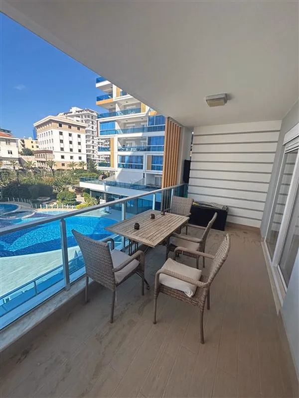 Buy Apartment in Alanya Turkey – Furnished 1+1 Apartment in Nordic Life Residence, Tosmur (22) Balcony of apartment near the sea in Alanya