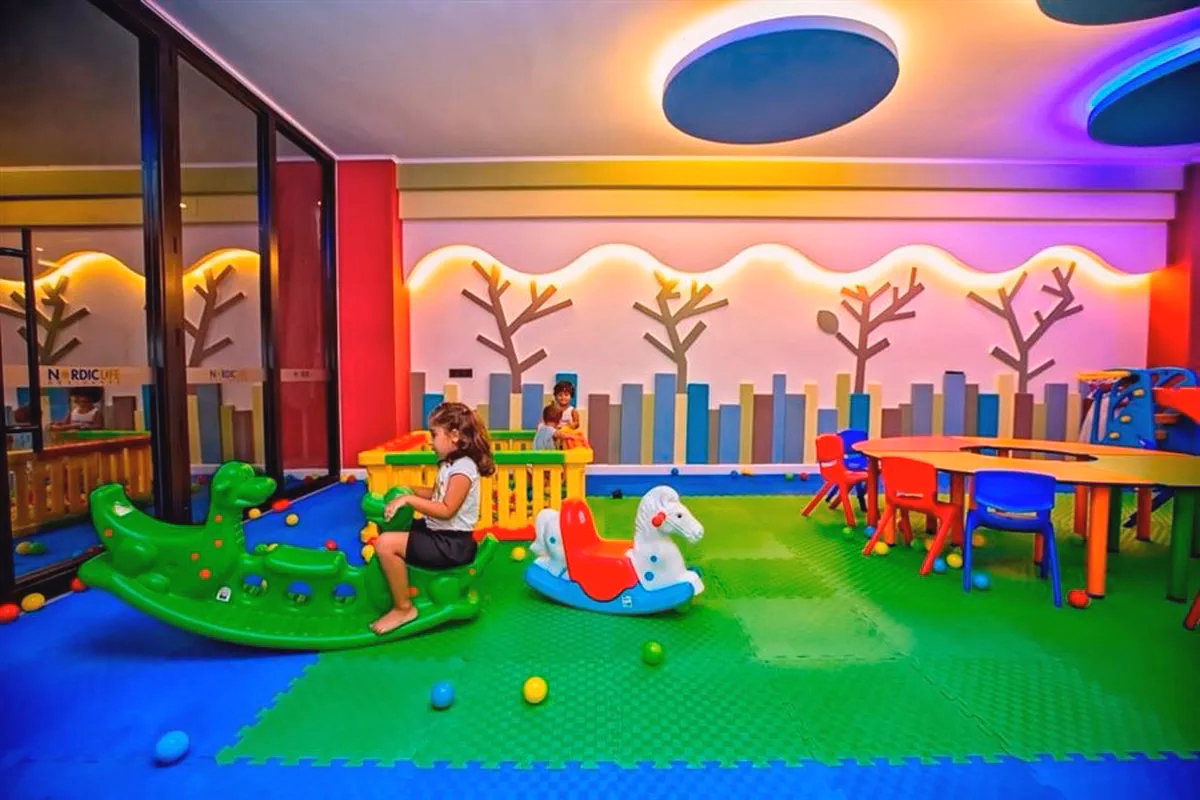 Buy Apartment in Alanya Turkey – Furnished 1+1 Apartment in Nordic Life Residence, Tosmur (3) Children's playground in residential complex Alanya