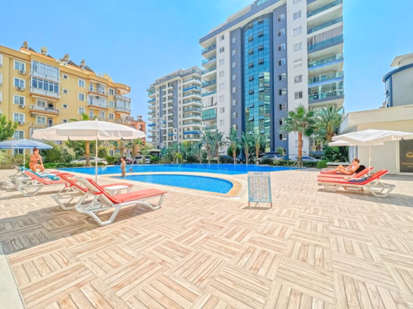 Outdoor swimming pool at Arena Tower complex Mahmutlar Alanya