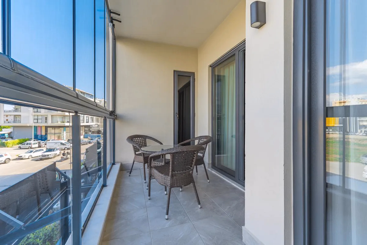 Furnished 1+1 Apartment in Best Home Eden Valley, Oba Alanya (4) North-facing private balcony at Best Home Eden Valley Oba