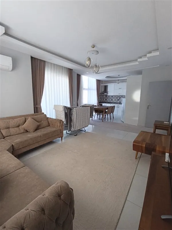 Furnished 2+1 Apartment in Mahmutlar (12) Modern furnished living room in Family 2 Residence apartment Mahmutlar Alanya