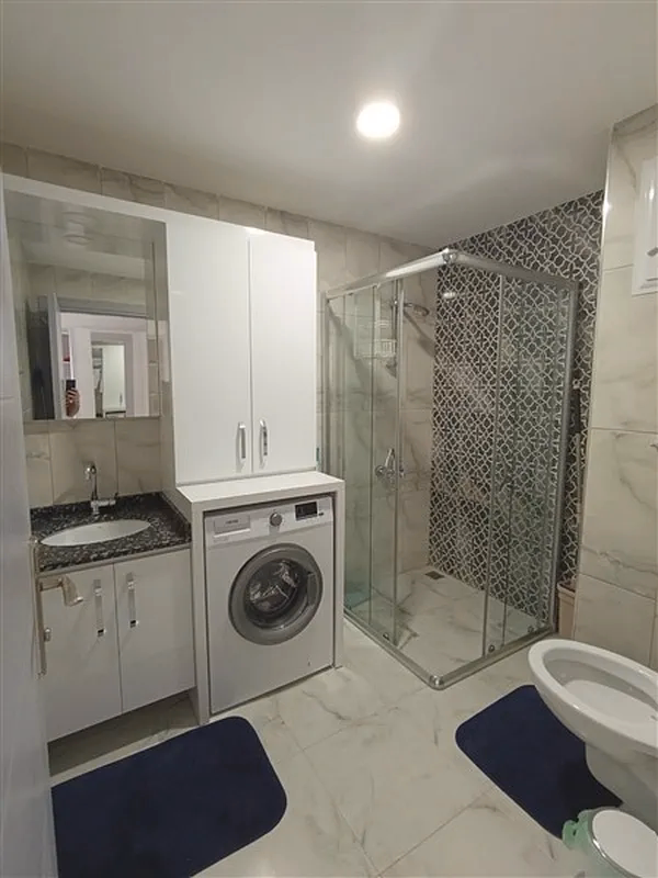 Furnished 2+1 Apartment in Mahmutlar (13) Modern bathroom in furnished apartment for sale in Mahmutlar Alanya