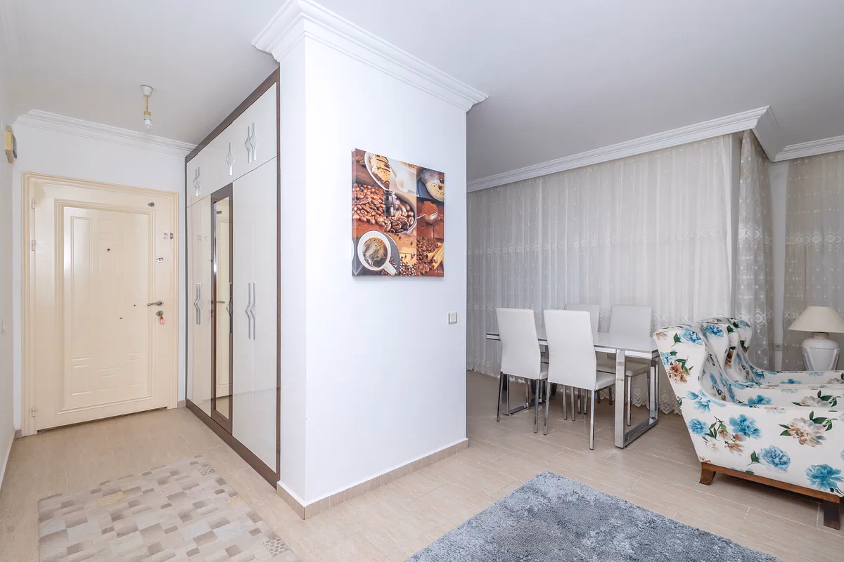 Kargicak Duplex Apartment with Sea View and Pool Access (18) Spacious furnished living room in Kargicak duplex