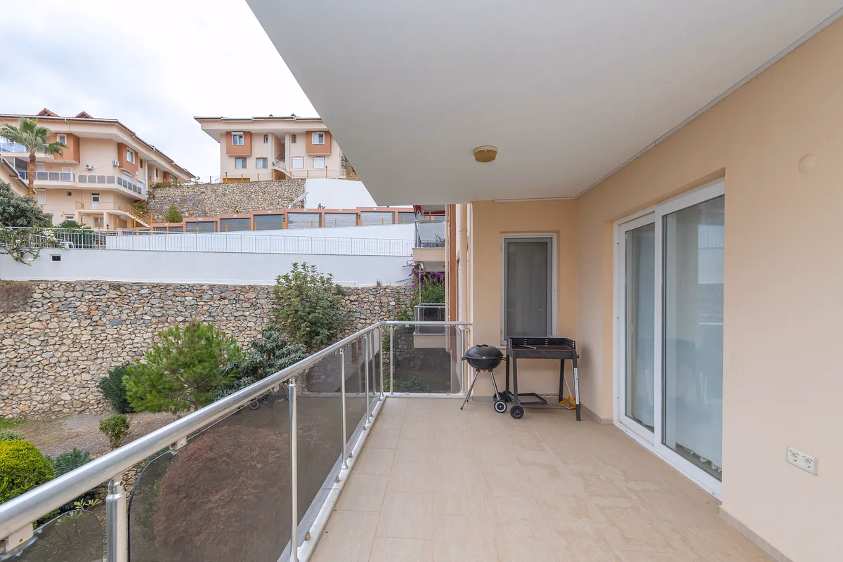 Kargicak Duplex Apartment with Sea View and Pool Access (19) Private balcony overlooking Kargicak surroundings