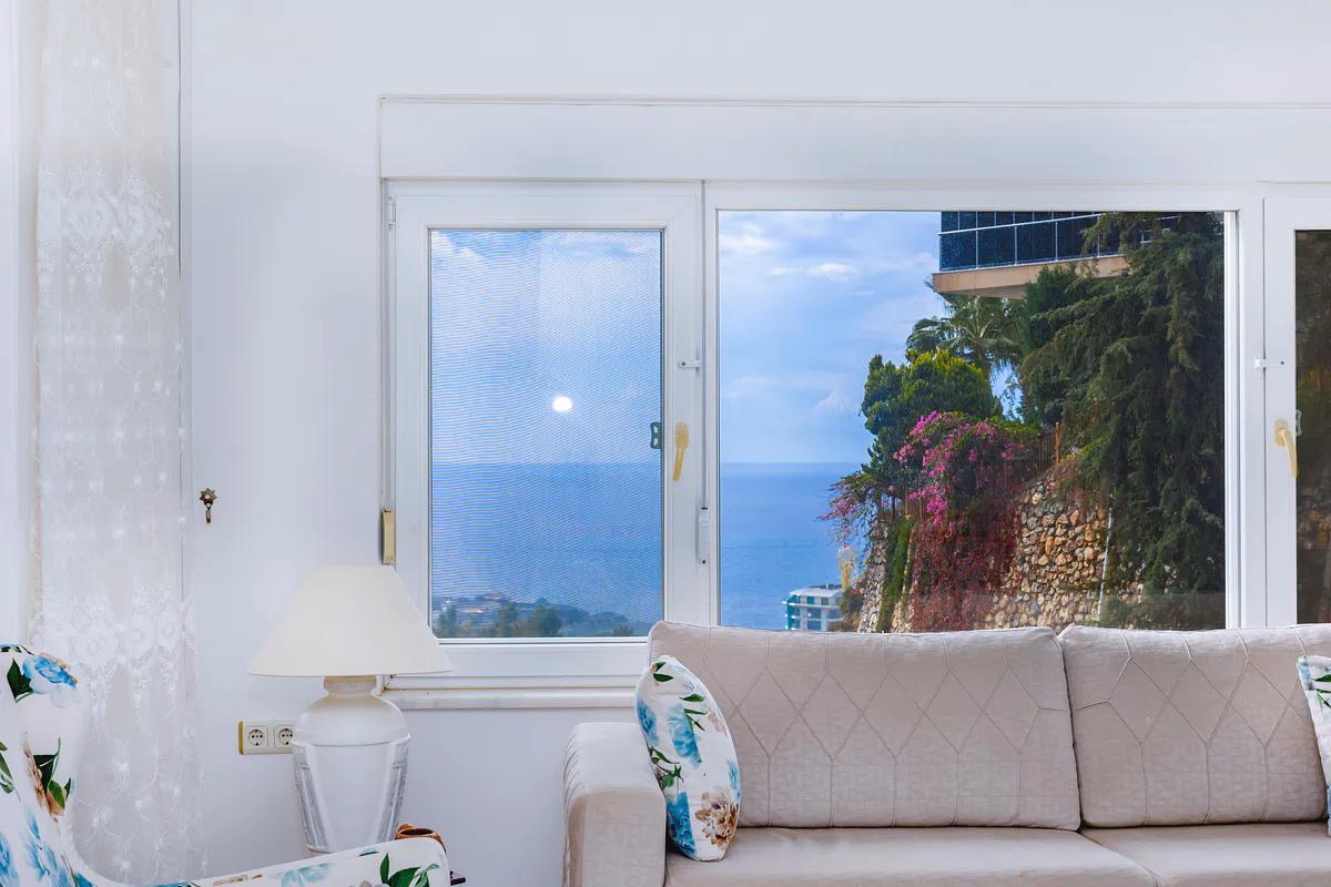 Kargicak Duplex Apartment with Sea View and Pool Access (2) Private balcony overlooking Kargicak surroundings
