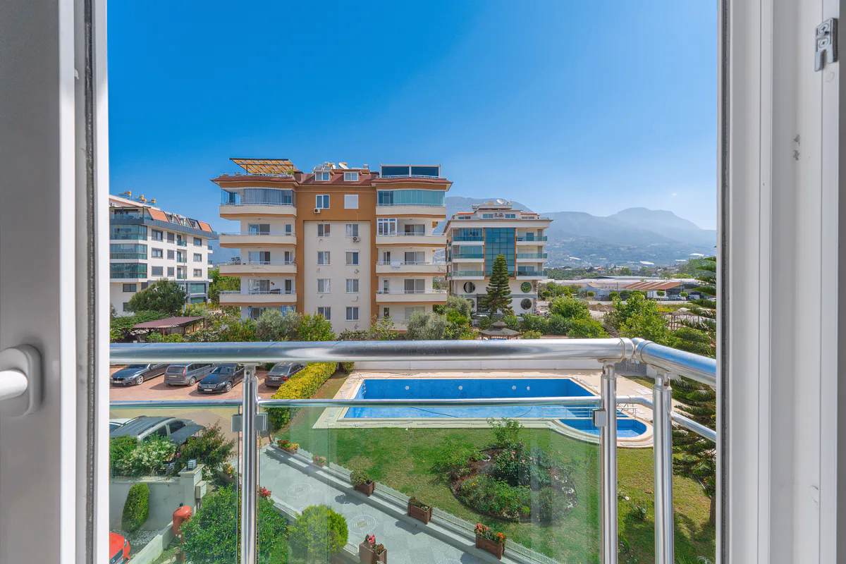 Nature-Friendly Studio Apartment for Sale in Kestel, Alanya (11) Furnished studio apartment for sale in Kestel Alanya Turkey with sea view and balcony